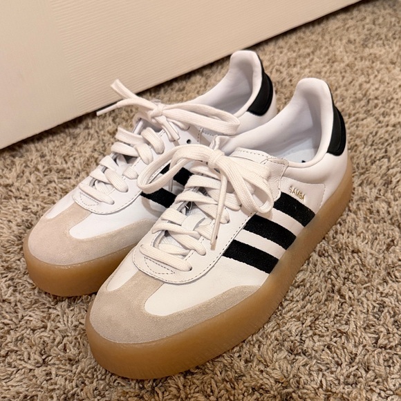 adidas Shoes - Adidas Samba White and Black with Gum Sole